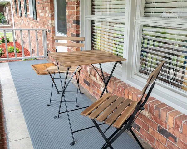 a view of an outdoor space with seating area