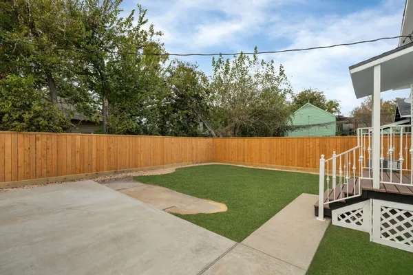 a view of backyard with outdoor space