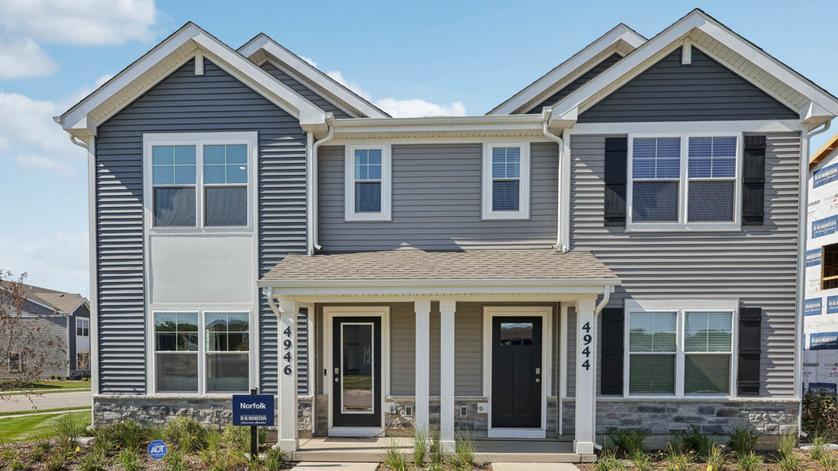 7105 Fair Oaks Road, Unit 38 Racine, WI 53403 - Photo 1 of 30 a front view of a house with a yard and potted plants