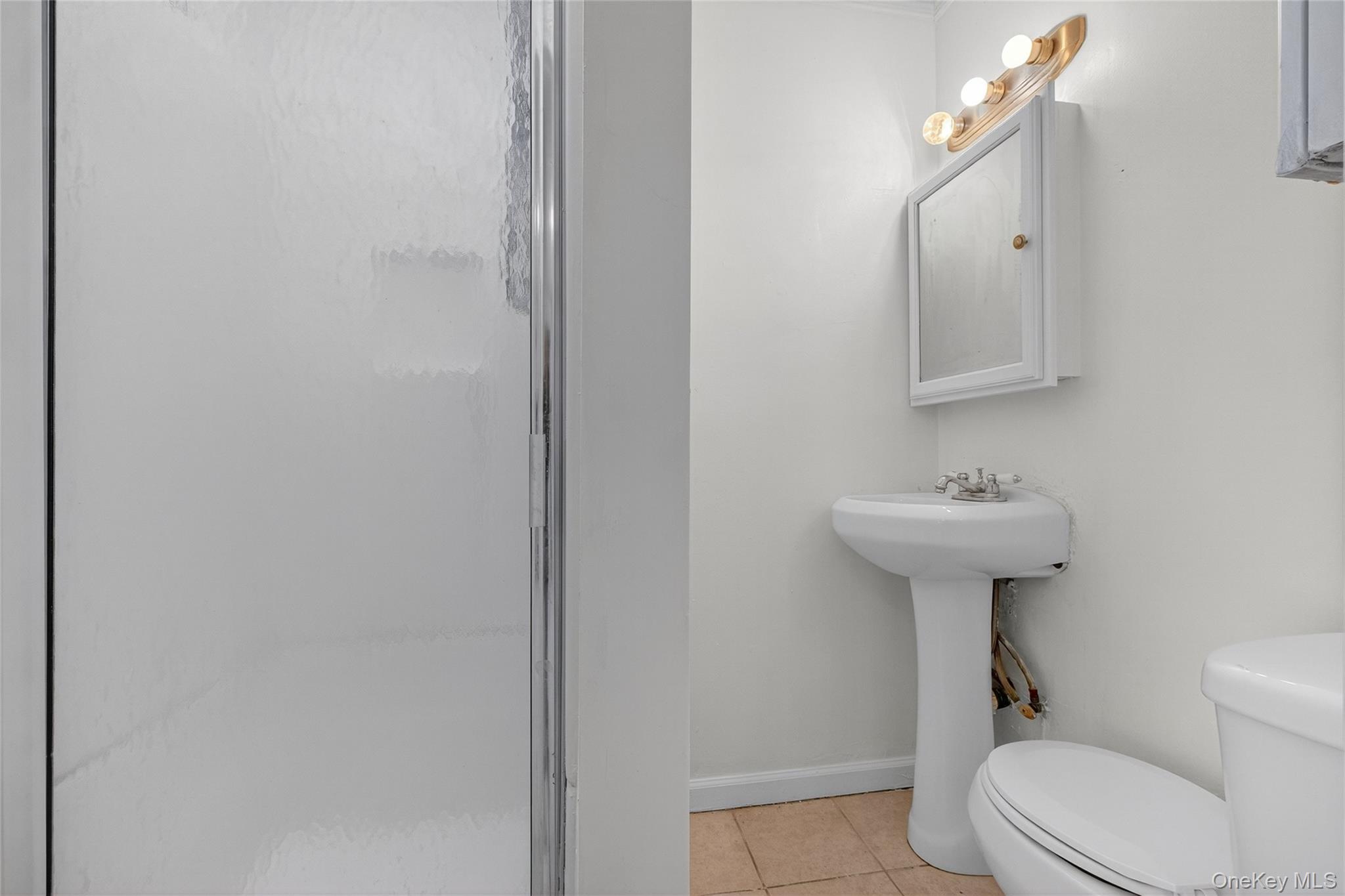 49 South Hamilton Street, Unit 2 Poughkeepsie, NY 12601 - Photo 21 of 27 a bathroom with a sink a toilet and mirror