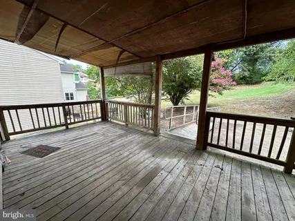 a view of a wooden deck