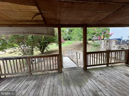 a view of a wooden deck