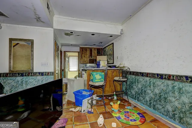 a bed room with a bed and a window