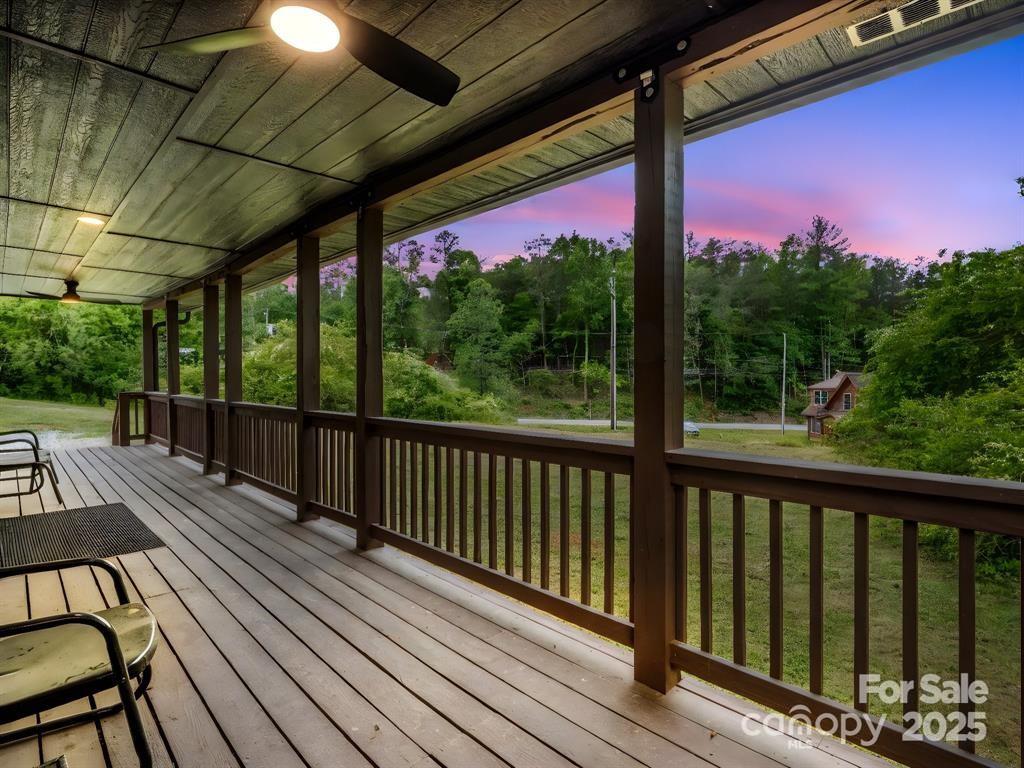 112 Bills Creek Road Lake Lure, NC 28746 - Photo 25 of 42 a view of a balcony with wooden floor