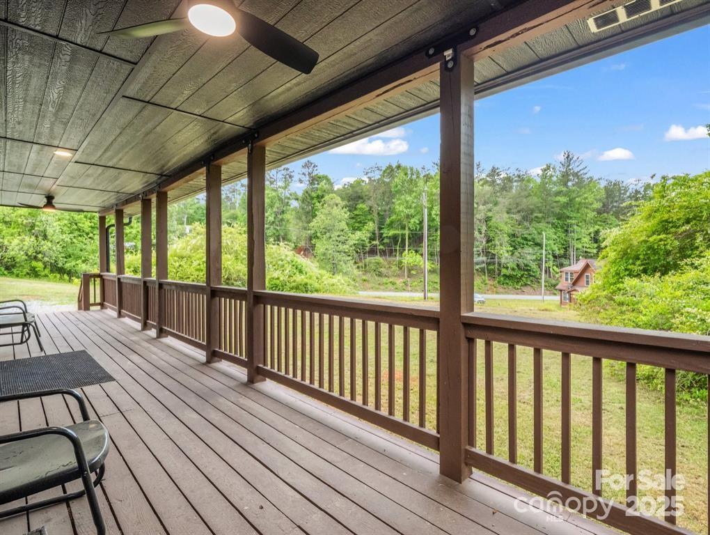 112 Bills Creek Road Lake Lure, NC 28746 - Photo 26 of 42 a view of a balcony with wooden floor