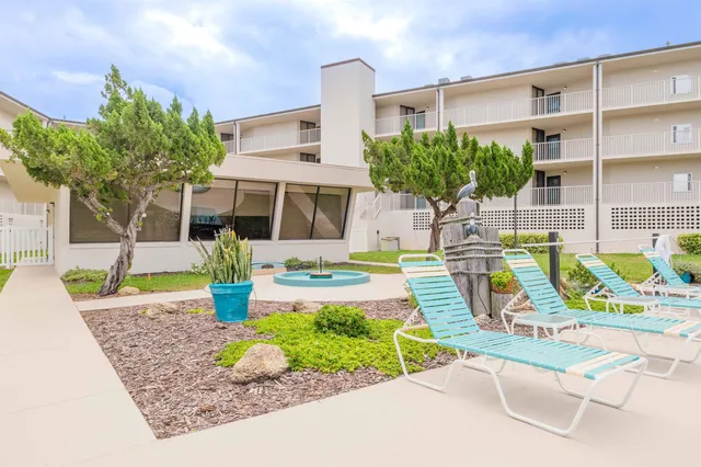 a large building with a yard