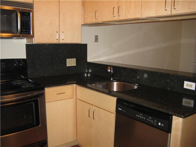 2815 Rio Grande Street, Unit 109 Austin, TX 78705 - Photo 16 of 20 a kitchen with granite countertop a stove and a refrigerator