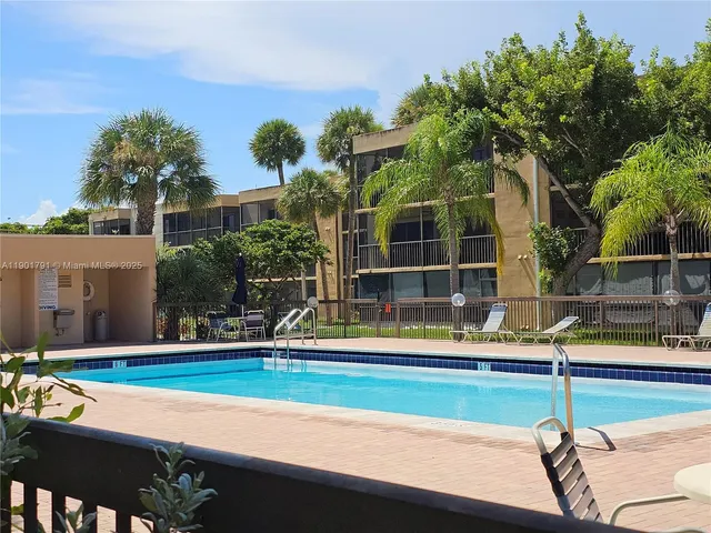 a view of a park with a large tree