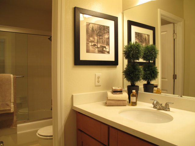 2040 West Middlefield Road, Unit 2 Mountain View, CA 94043 - Photo 4 of 4 a bathroom with a granite countertop sink toilet and shower