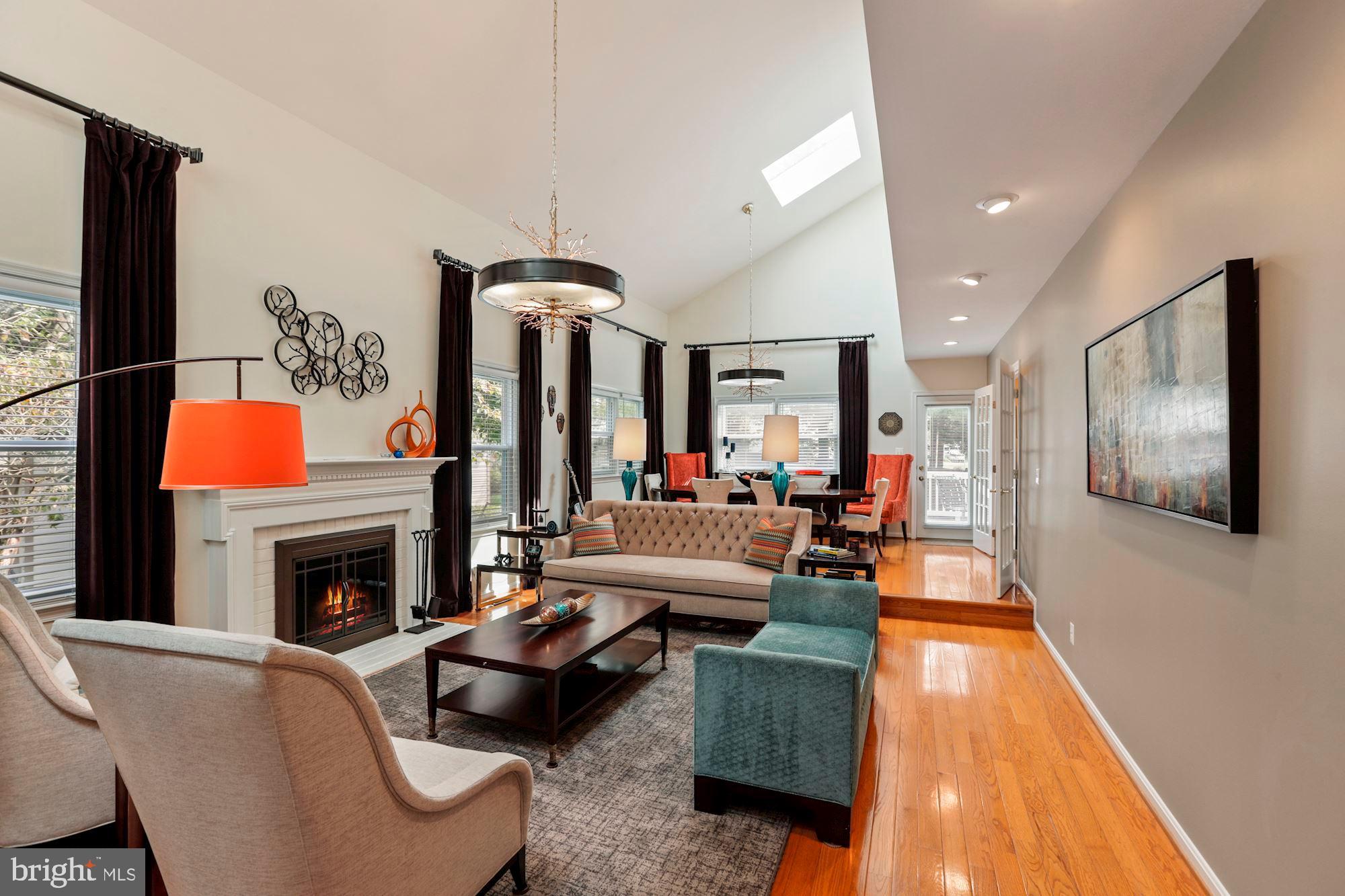 6849 St Albans Road McLean, VA 22101 - Photo 11 of 42 Living room with 2 story ceilings/skylights