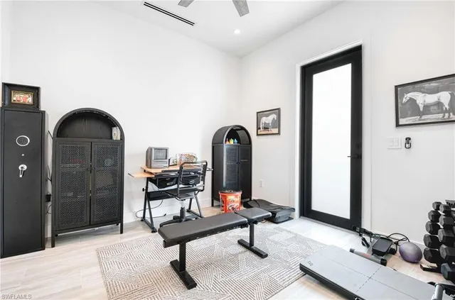 a living room with furniture