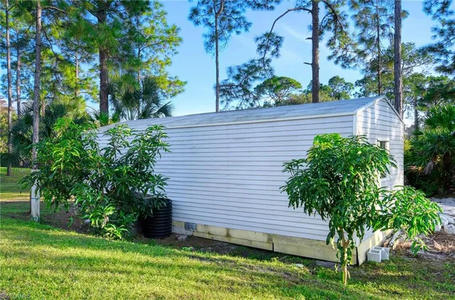 a view of a backyard with plants