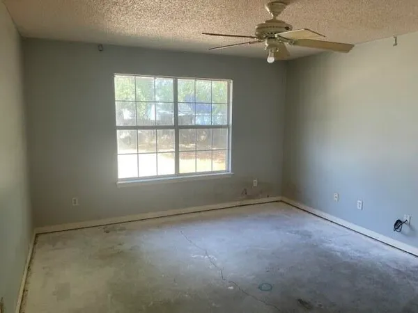 an empty room with a window