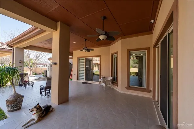 a view of lobby with furniture and floor to ceiling window