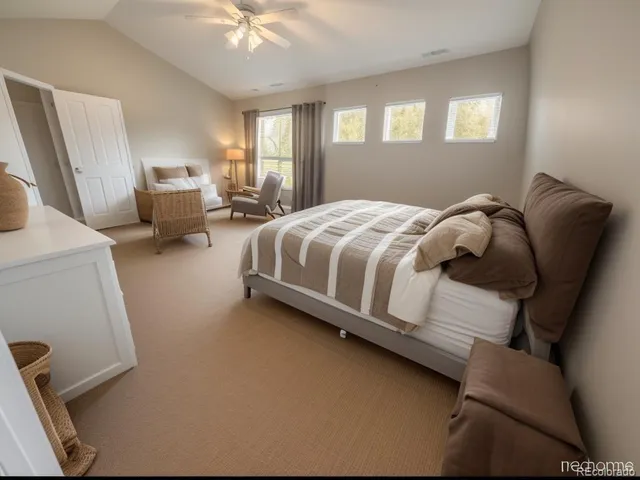 a bed room with a bed and a television