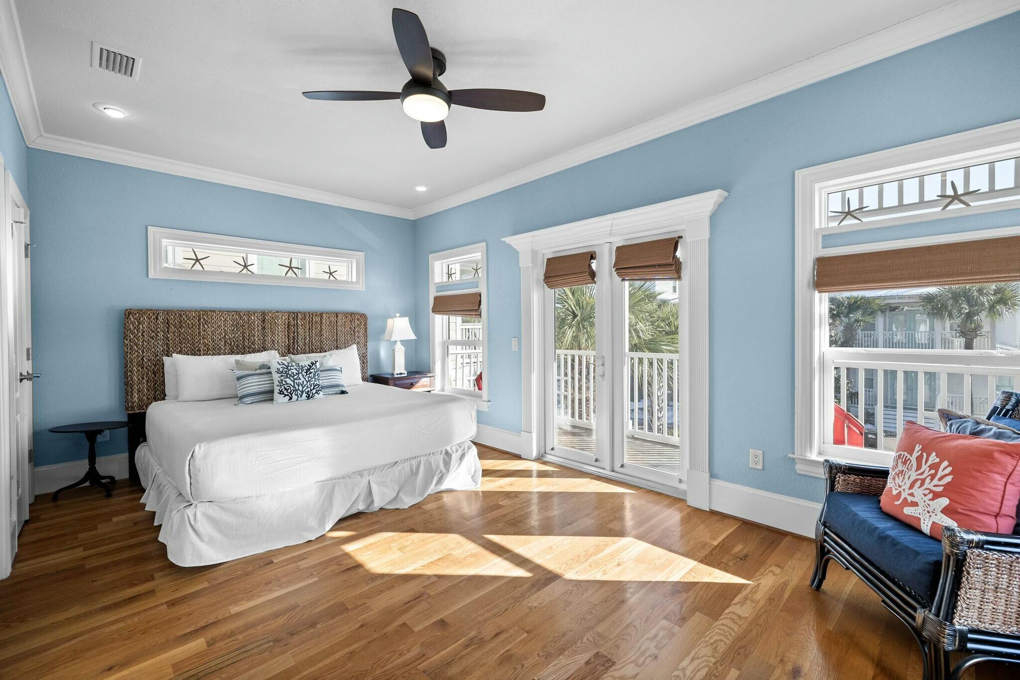 136 Surfer Lane Inlet Beach, FL 32461 - Photo 12 of 50 a spacious bedroom with a large bed and a couch