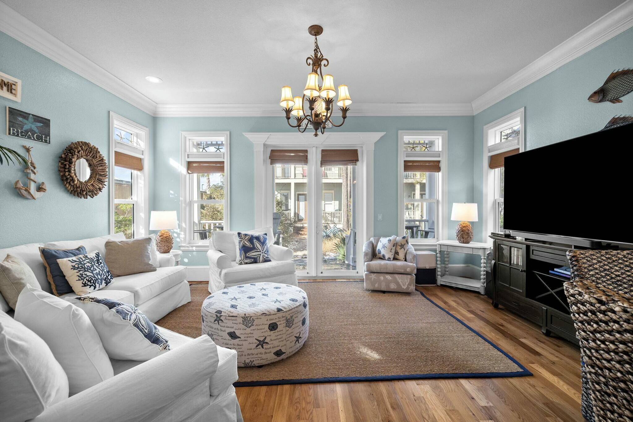 136 Surfer Lane Inlet Beach, FL 32461 - Photo 20 of 50 a living room with furniture and a flat screen tv