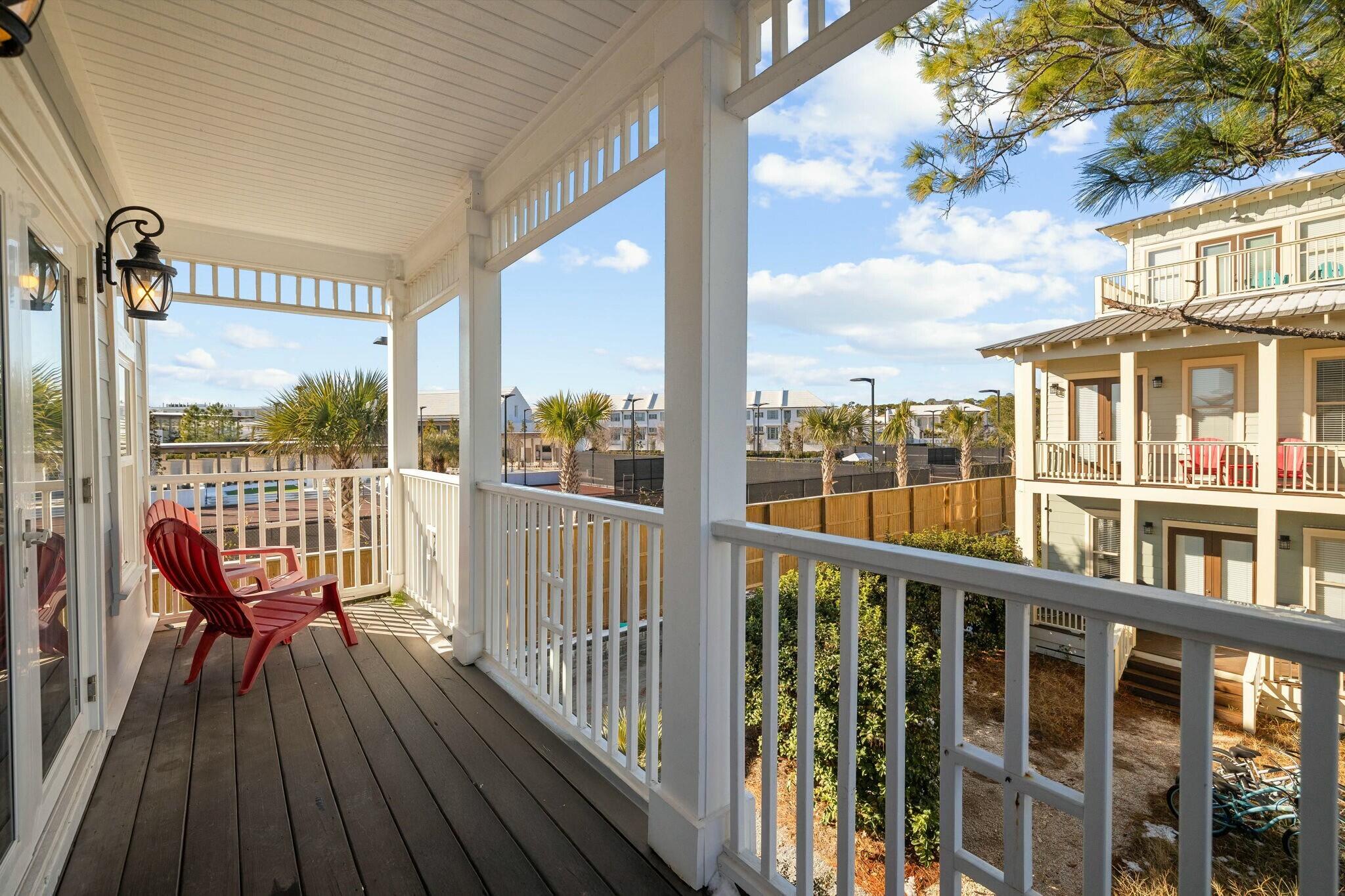 136 Surfer Lane Inlet Beach, FL 32461 - Photo 32 of 50 a view of roof deck with wooden floor and fence