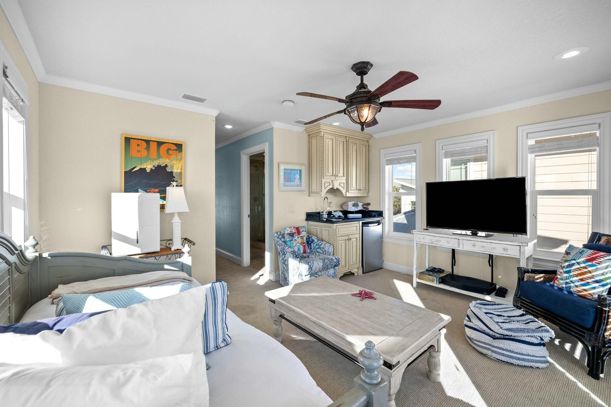 136 Surfer Lane Inlet Beach, FL 32461 - Photo 37 of 50 a living room with furniture and a flat screen tv