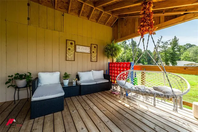 a outdoor space with sitting area