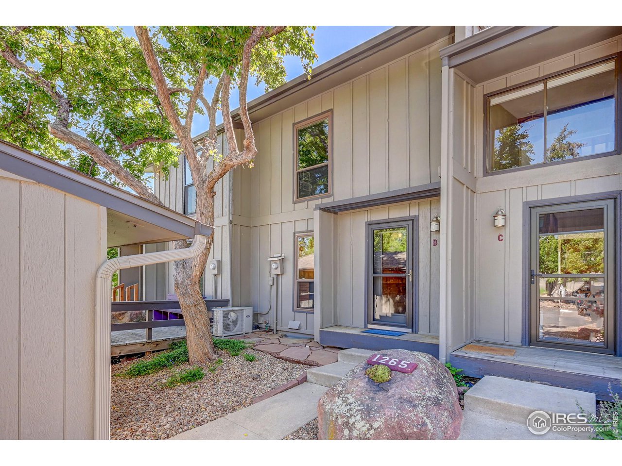 a view of house and front door