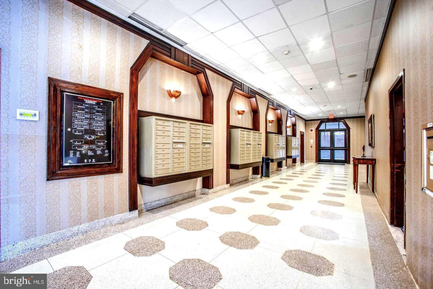 700 7th Street Southwest, Unit 526 Washington, DC 20024 - Photo 3 of 53 Elegant hallway with mailboxes.