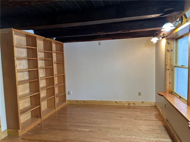 a view of an empty walk in closet