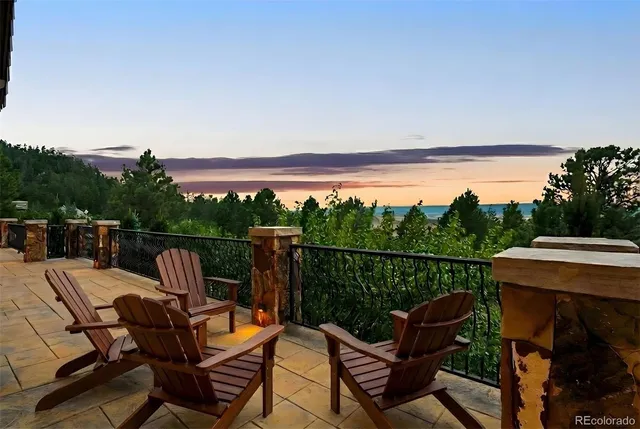 a view of a chair and table on the terrace