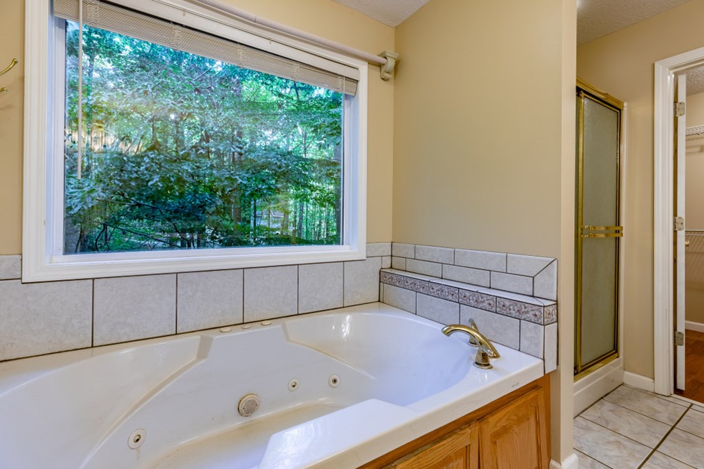 7 Spring Road Blairsville, GA 30512 - Photo 18 of 56 a bathroom with a tub and shower