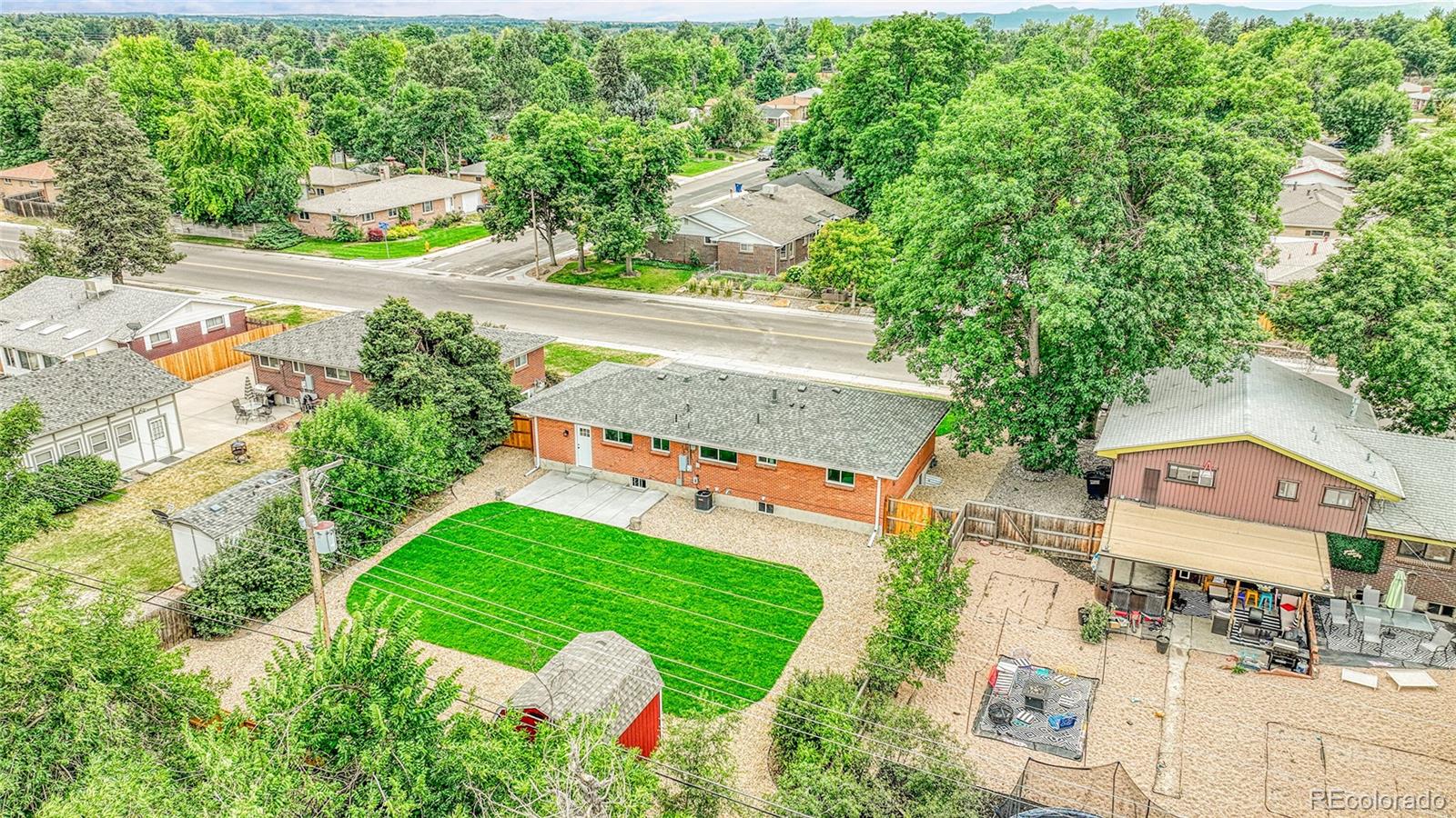 215 East Panama Drive Centennial, CO 80121 - Photo 49 of 50 an aerial view of a house with a garden and swimming pool