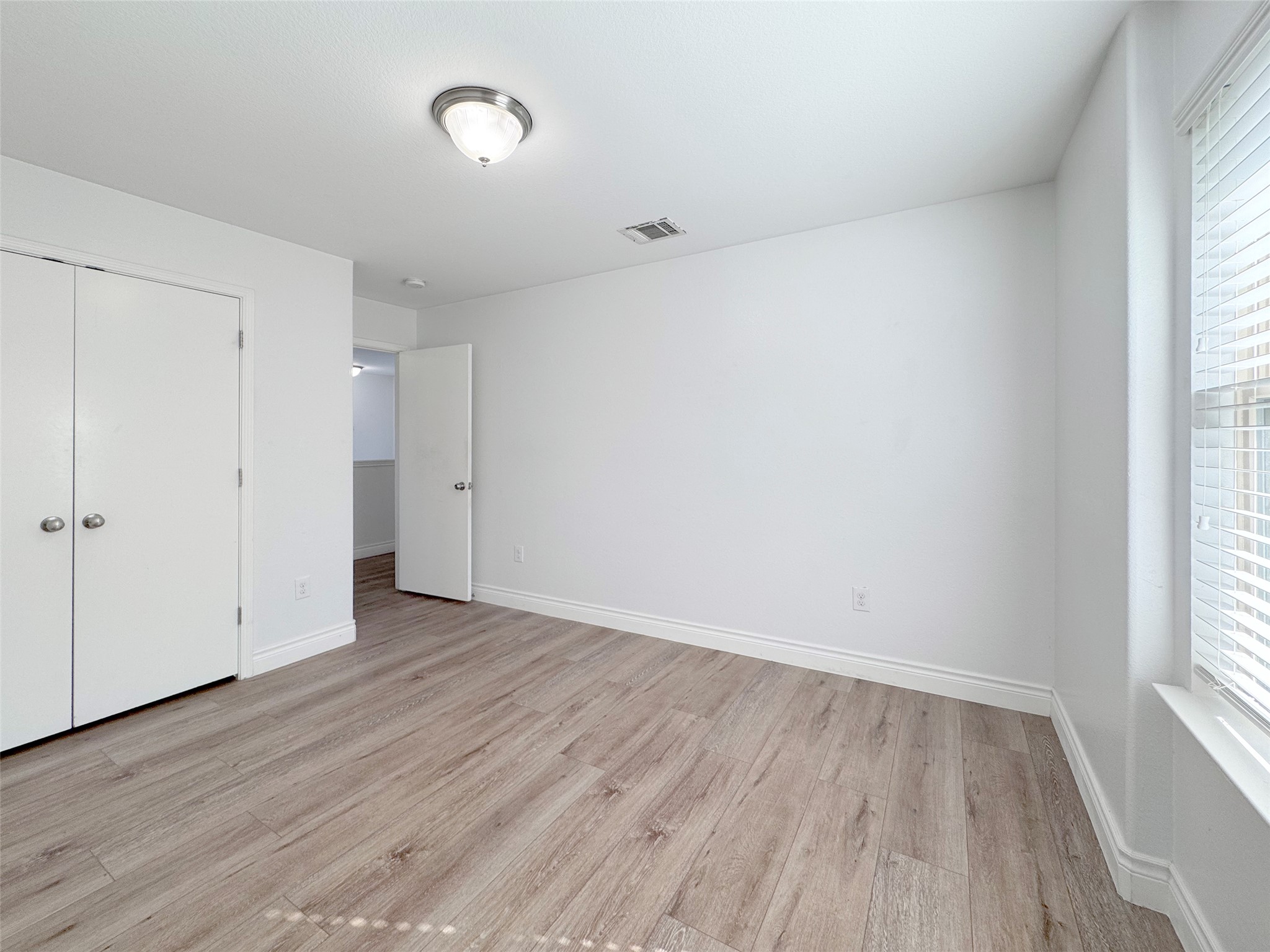 251 Triumph Road Buda, TX 78610 - Photo 16 of 24 Unfurnished bedroom with light wood-style flooring, multiple windows, and a closet