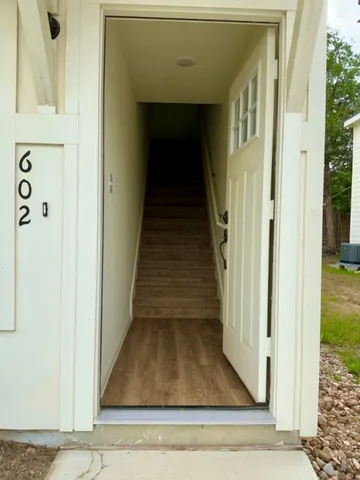 a view of a entryway door of the house
