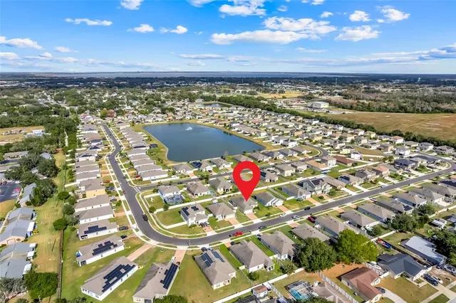 an aerial view of a house