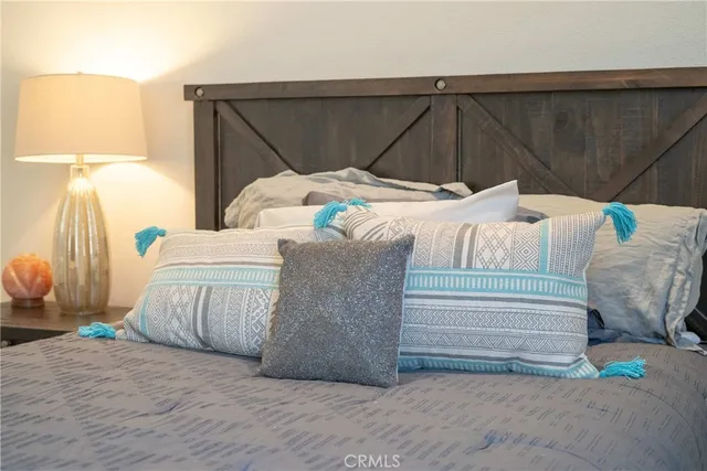 a view of a garden with a patio