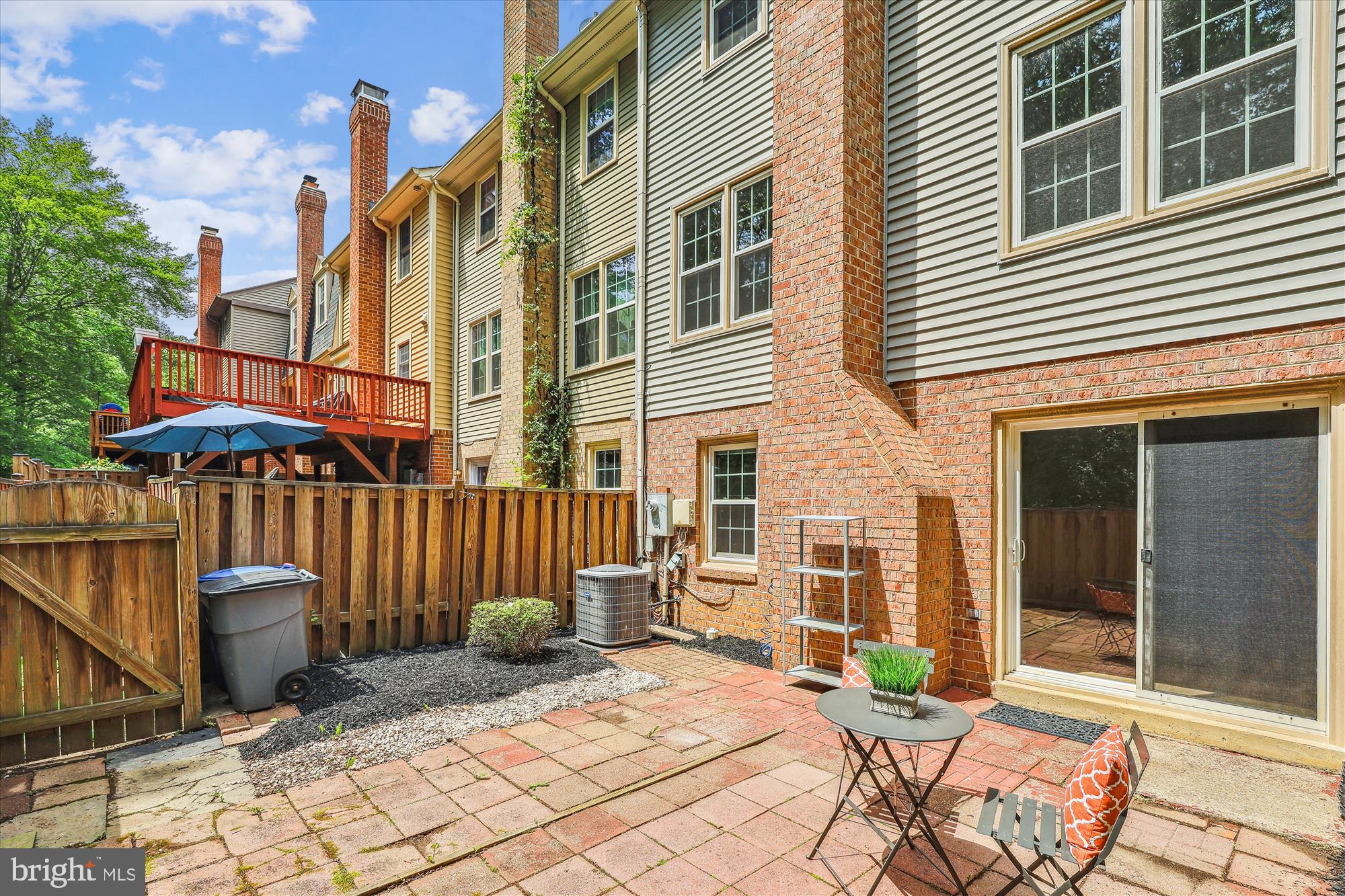 7708 Shootingstar Drive Springfield, VA 22152 - Photo 46 of 62 a view of a patio with a table and chairs and wooden fence