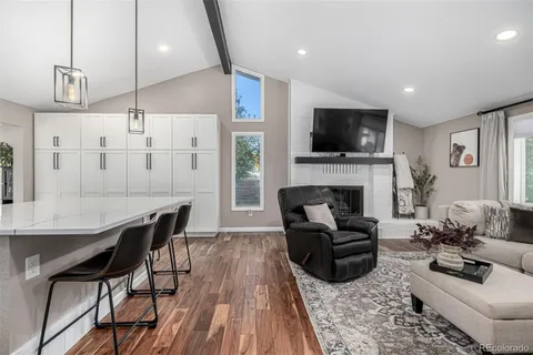 a living room with furniture or flat screen tv and a fireplace