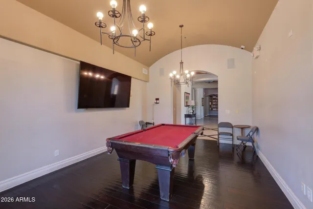 an outdoor space with furniture