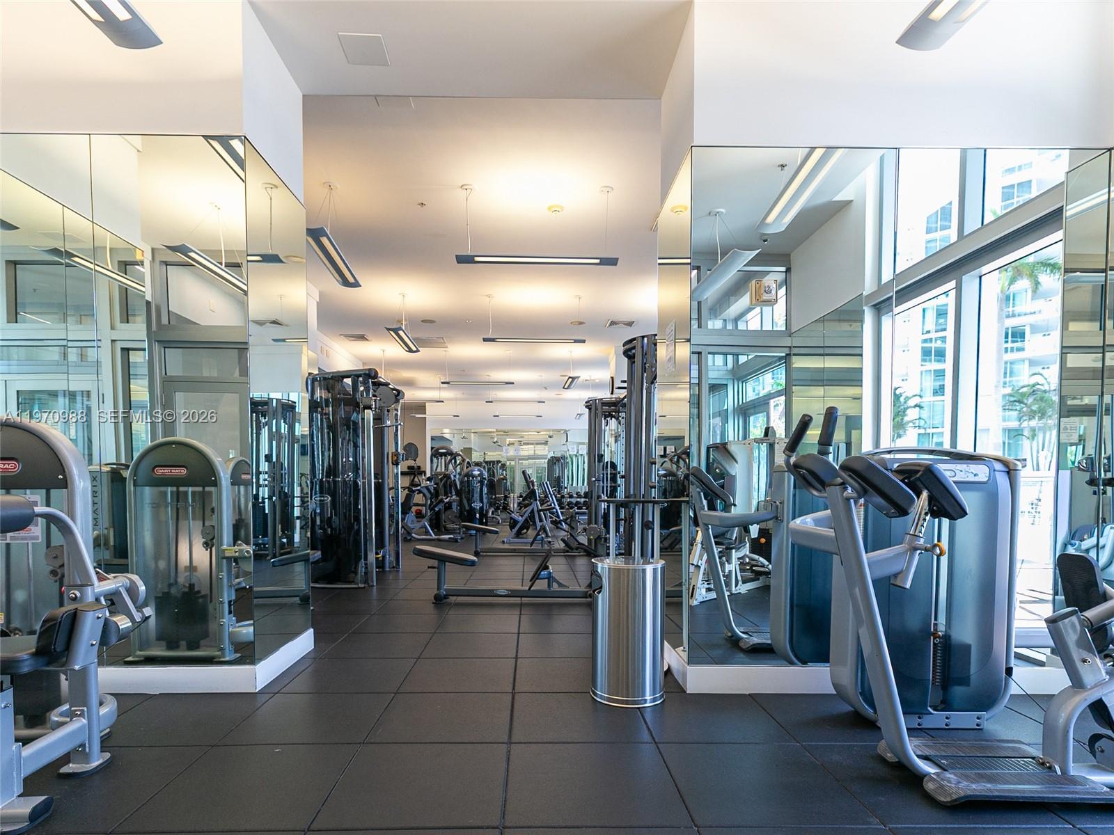 90 Southwest 3rd Street, Unit 1611 Miami, FL 33130 - Photo 25 of 44 a view of a room with gym equipment