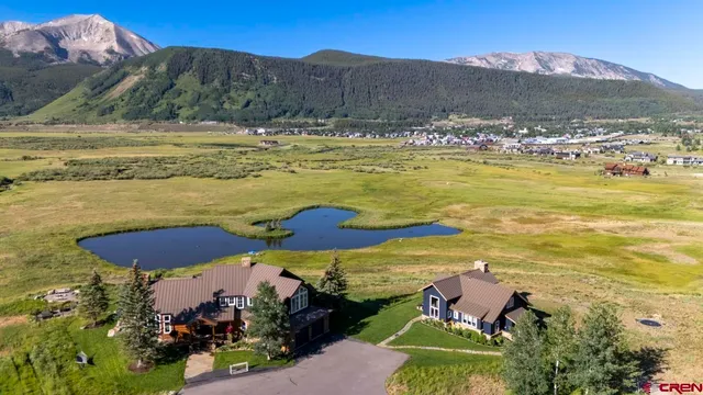 a view of a lake with a mountain