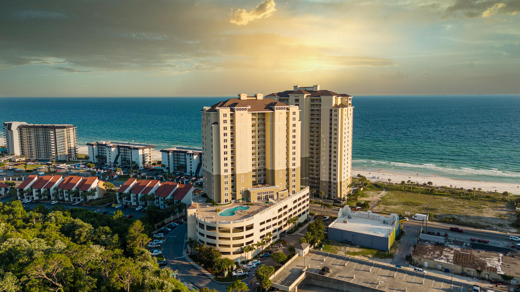 11800 Front Beach Road, Unit 2408 Panama City Beach, FL 32407 - Photo 27 of 42 a balcony with outdoor seating and water view