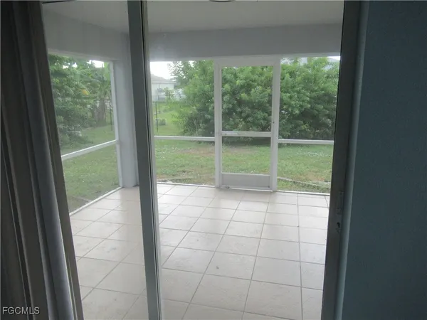 a view of a garden from a window