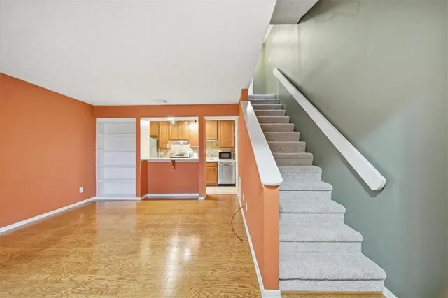 a view of an entryway with staircase