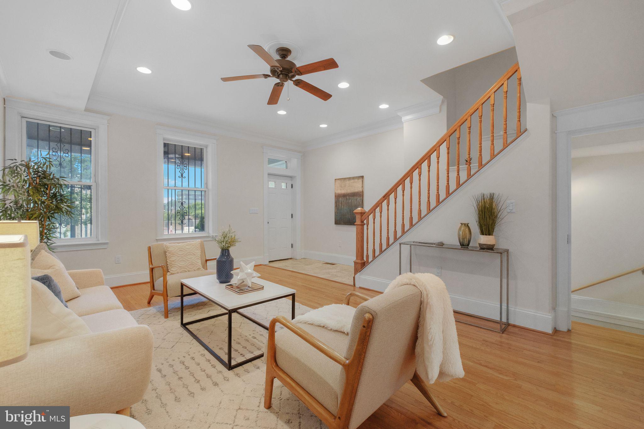2803 North Capitol Street Northeast Washington, DC 20002 - Photo 13 of 37 Foyer and Living Room w/ Recessed Lighting