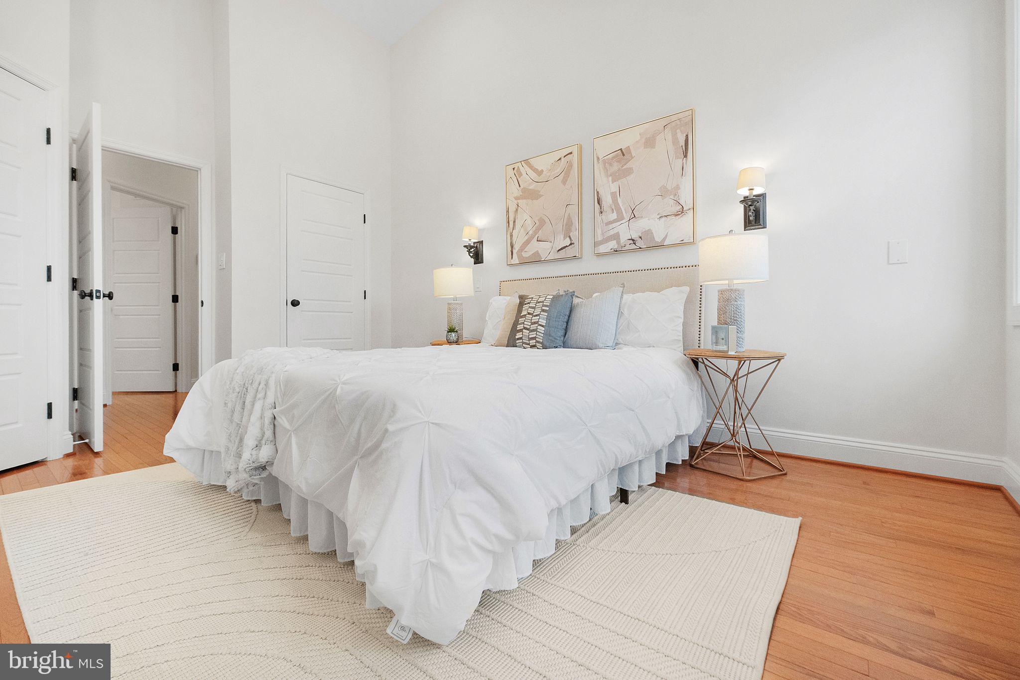 2803 North Capitol Street Northeast Washington, DC 20002 - Photo 17 of 37 Primary Bedroom w/ High Ceilings & Wired in Sconce