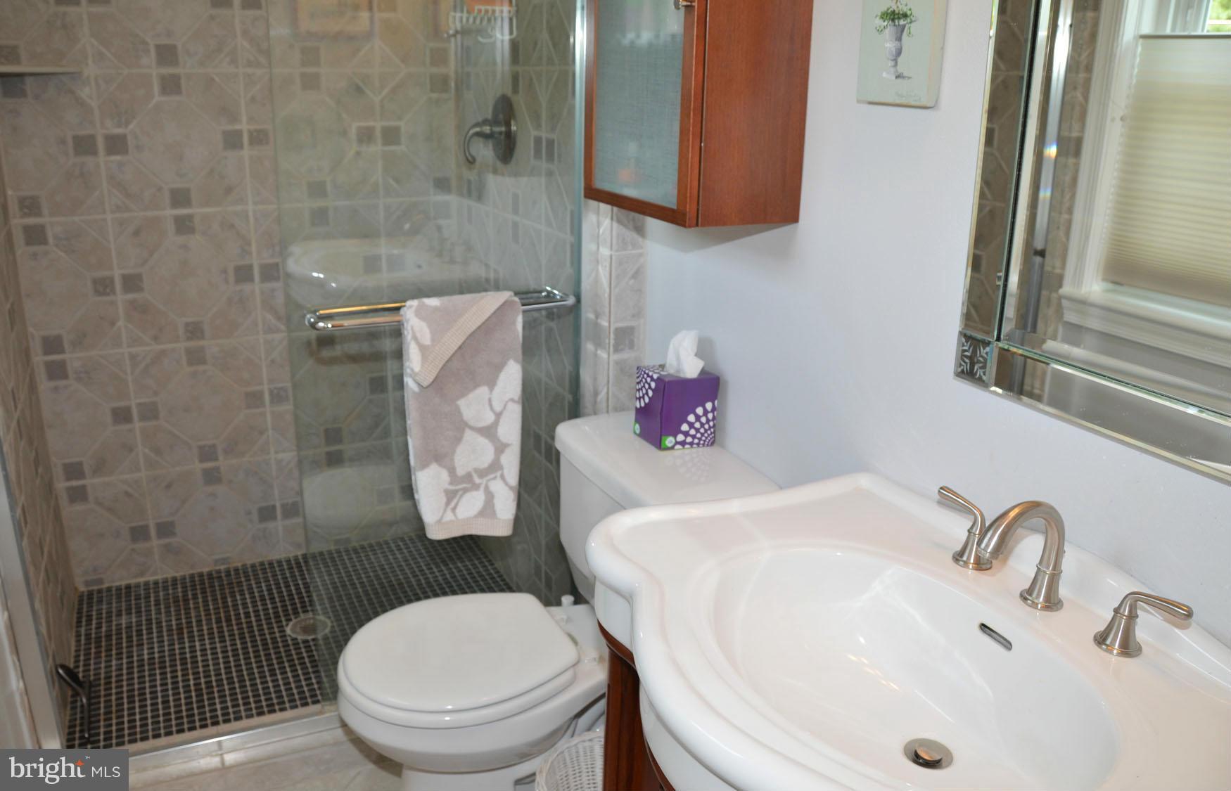 6607 Hillandale Road, Unit 89 Chevy Chase, MD 20815 - Photo 20 of 30 a bathroom with a sink toilet and shower