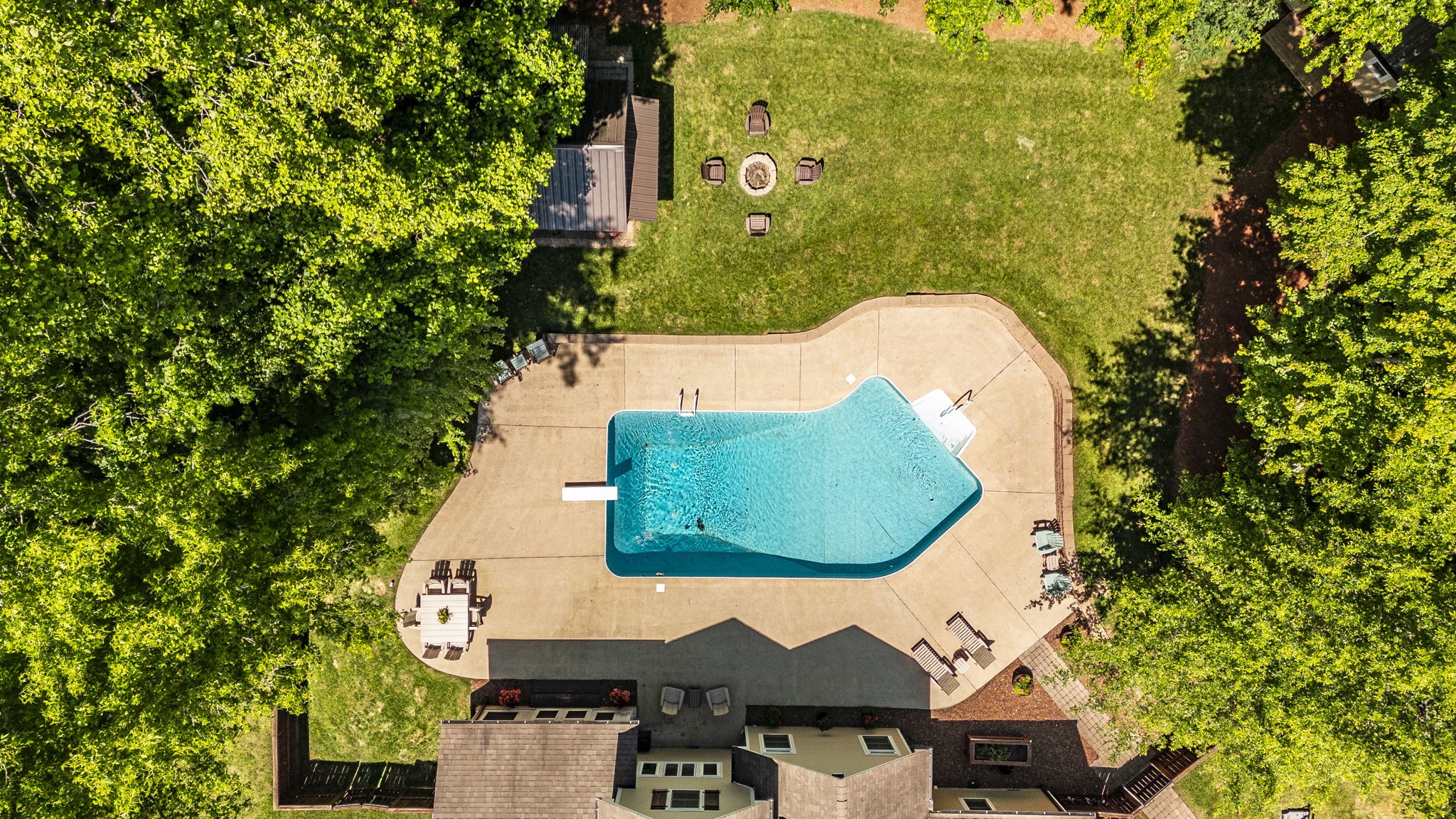 1956 Lake Road Greenbrier, TN 37073 - Photo 70 of 70 an aerial view of a house with a swimming pool and garden view