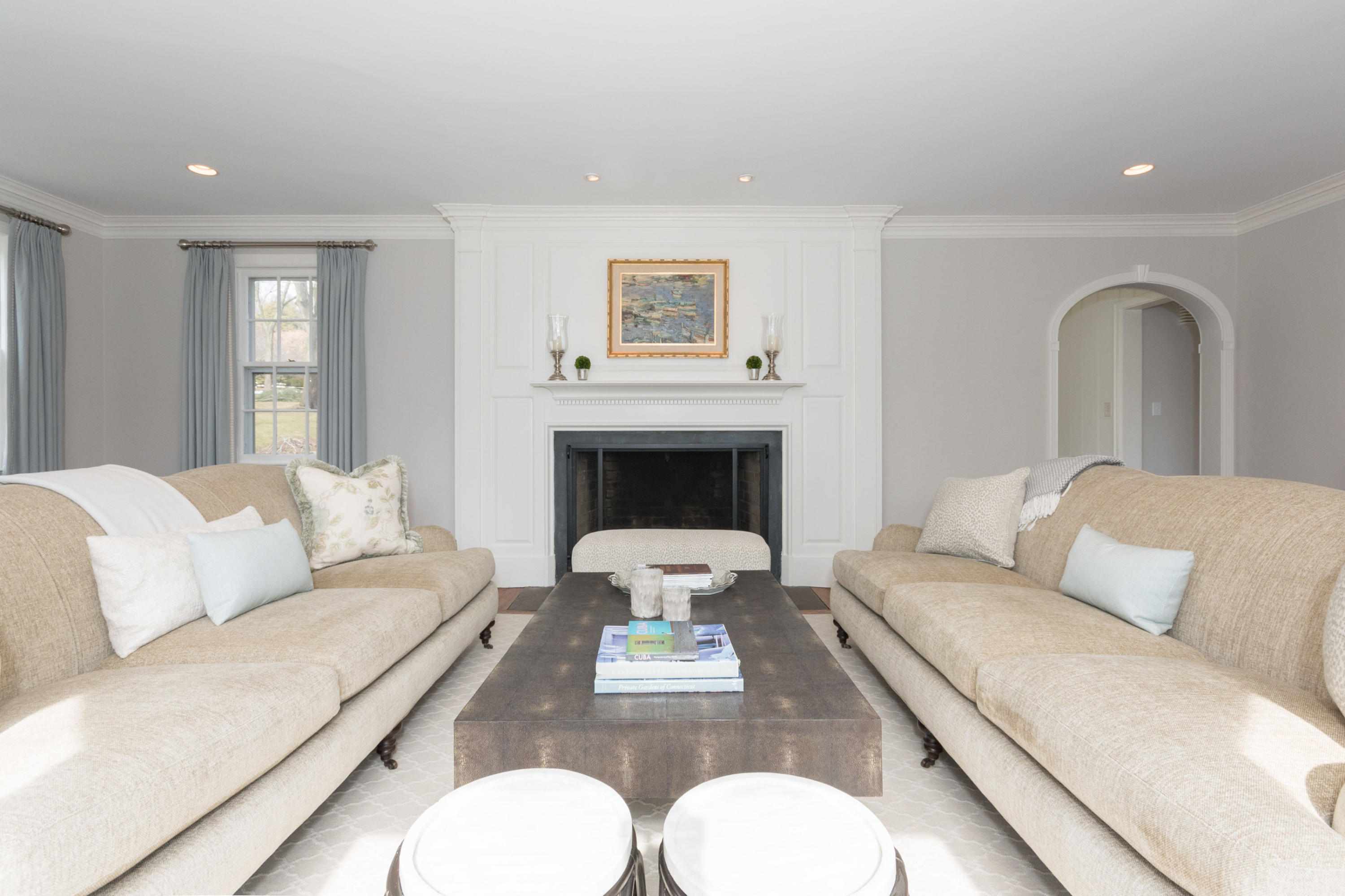 17 Point O Woods Road Darien, CT 06820 - Photo 9 of 44 a living room with furniture and a fireplace