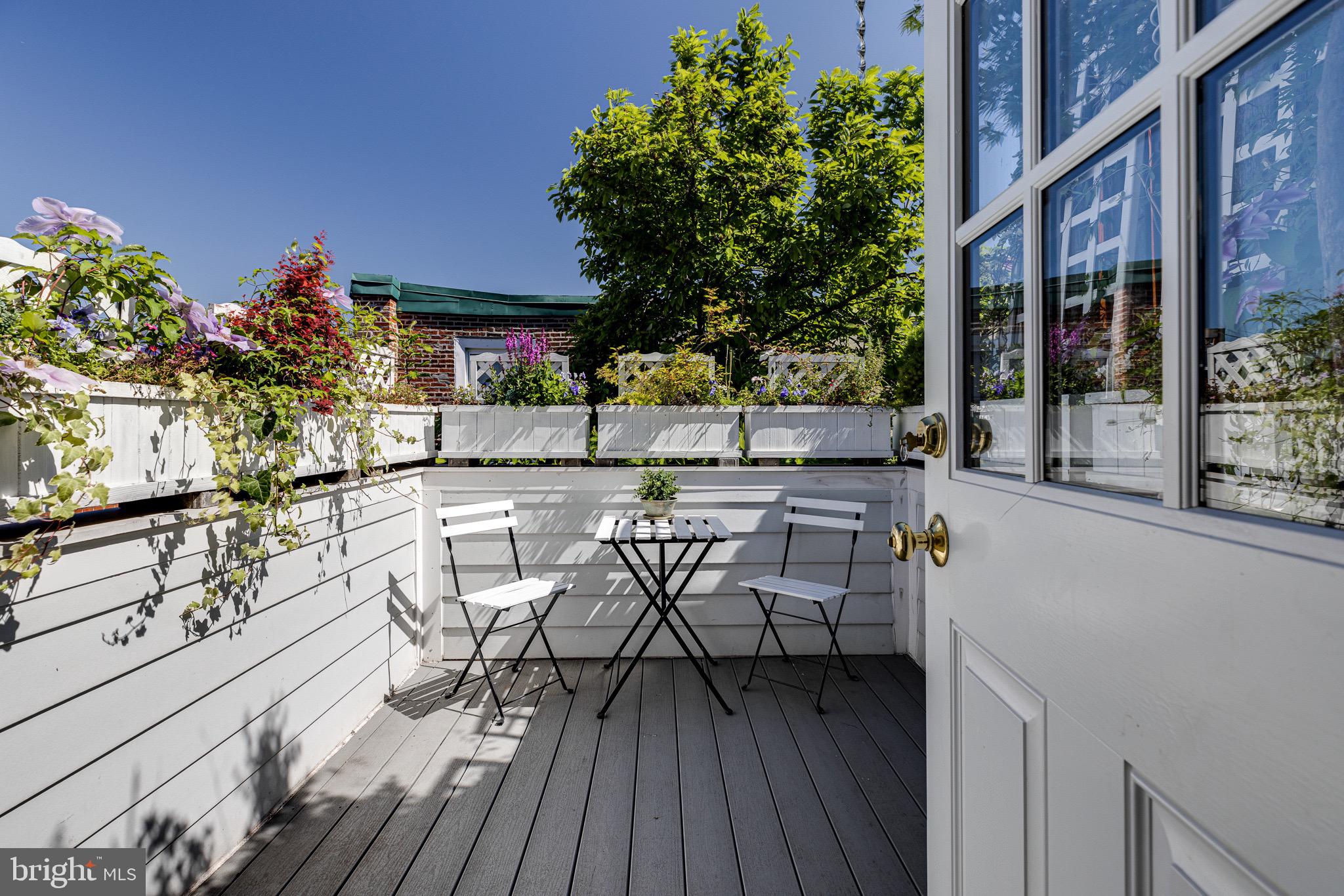 2051 Appletree Street Philadelphia, PA 19103 - Photo 28 of 36 Sunlit third-floor deck with flowering planters
