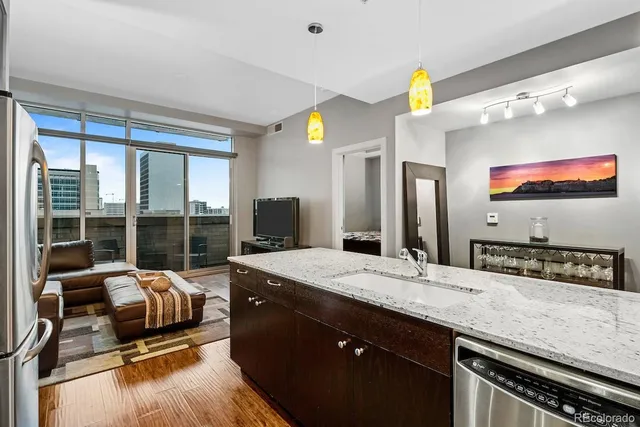 a view of a sink and a mirror