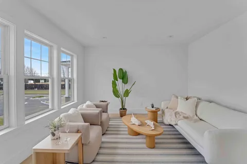 a living room with furniture